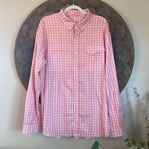 HUK Men's Gingham Long Sleeve Fishing Shirt with Sun Protection